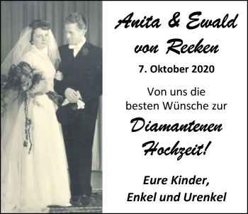 Hochzeitsanzeige von Anita von Reeken von NWZ