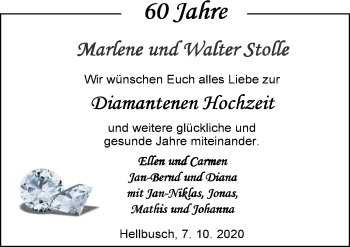 Hochzeitsanzeige von Marlene Stolle von NWZ