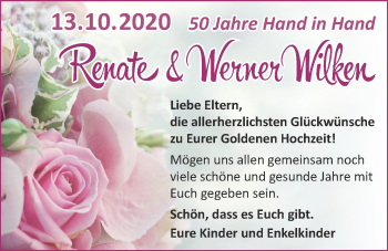 Hochzeitsanzeige von Renate Wilken von NWZ