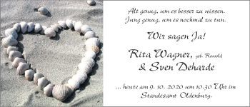 Hochzeitsanzeige von Rita Wagner von NWZ