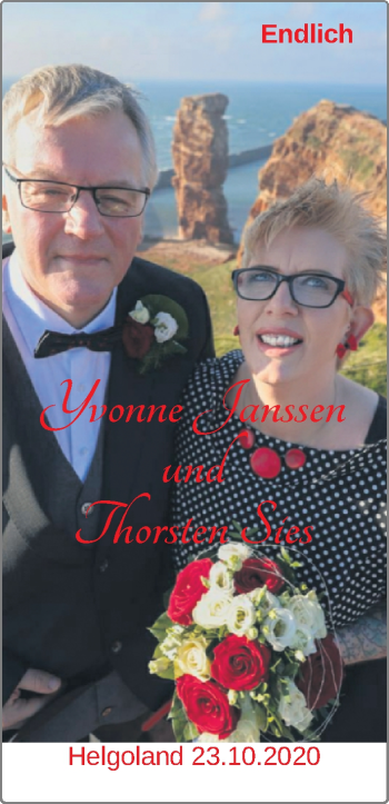 Hochzeitsanzeige von Yvonne Janssen von NWZ