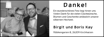 Hochzeitsanzeige von Birgit Kay von NWZ