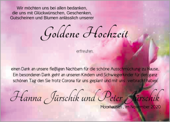 Hochzeitsanzeige von Hanna Jürschik von NWZ