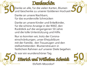 Hochzeitsanzeige von Hinrich Schmidt von NWZ