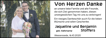 Hochzeitsanzeige von Jaqueline Stoffers von NWZ