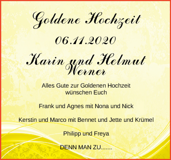 Hochzeitsanzeige von Karin Werner von NWZ