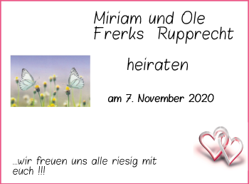 Hochzeitsanzeige von Miriam Frerks von NWZ