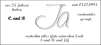 Hochzeitsanzeige von C. R. von NWZ