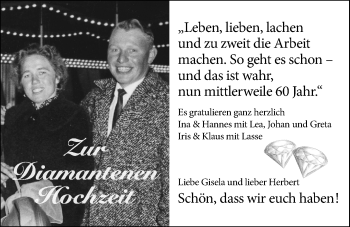 Hochzeitsanzeige von Gisela  von NWZ