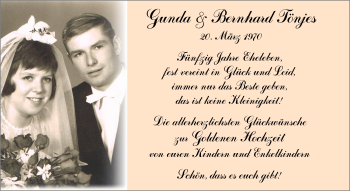 Hochzeitsanzeige von Gunda Tönjes von NWZ
