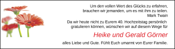 Hochzeitsanzeige von Heike Görner von NWZ