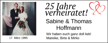 Hochzeitsanzeige von Sabine Hoffmann von NWZ