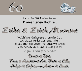 Hochzeitsanzeige von Erika Mumme von NWZ