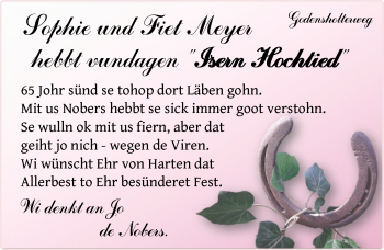 Hochzeitsanzeige von Sophie Meyer von NWZ