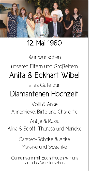 Hochzeitsanzeige von Anita Wibel von NWZ