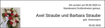 Hochzeitsanzeige von Axel Straube von NWZ