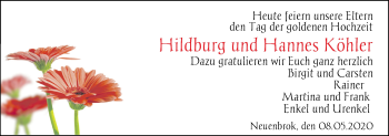 Hochzeitsanzeige von Hildburg Köhler von NWZ