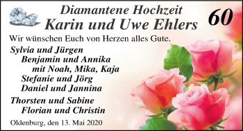 Hochzeitsanzeige von Karin Ehlers von NWZ