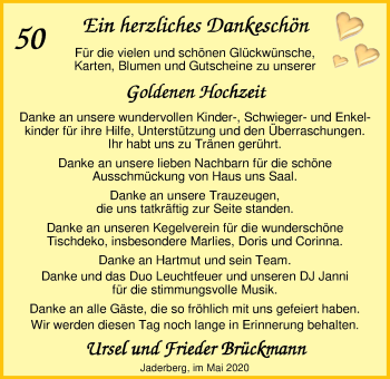 Hochzeitsanzeige von Ursel Brückmann von NWZ