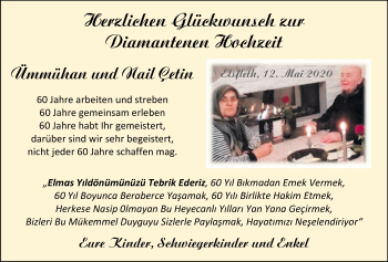 Hochzeitsanzeige von Ümmühan Çetin von NWZ