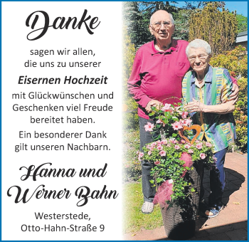 Hochzeitsanzeige von Hanna Bahn 