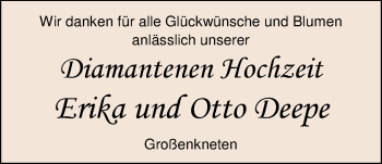 Hochzeitsanzeige von Erika Deepe von NWZ