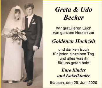 Hochzeitsanzeige von Greta Becker von NWZ