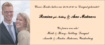 Hochzeitsanzeige von Romina Maternus von NWZ