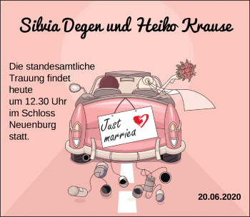 Hochzeitsanzeige von Silvia Degen von NWZ
