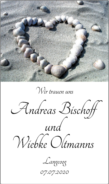 Hochzeitsanzeige von Andreas Bischoff von NWZ
