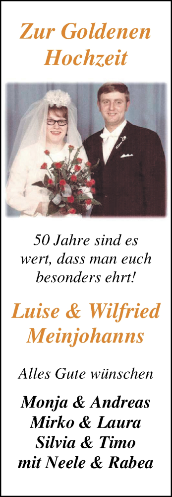 Hochzeitsanzeige von Luise Meinjohanns von NWZ