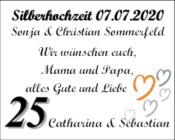 Hochzeitsanzeige von Sonja Sommerfeld von NWZ