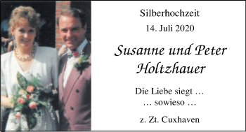 Hochzeitsanzeige von Susanne Holtzhauer von NWZ