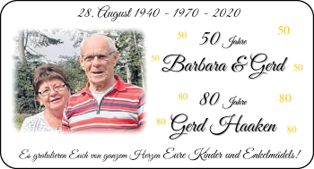 Hochzeitsanzeige von Barbara Haaken von NWZ