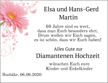 Hochzeitsanzeige von Elsa Martin von NWZ