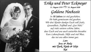 Hochzeitsanzeige von Erika Eckmeyer von NWZ