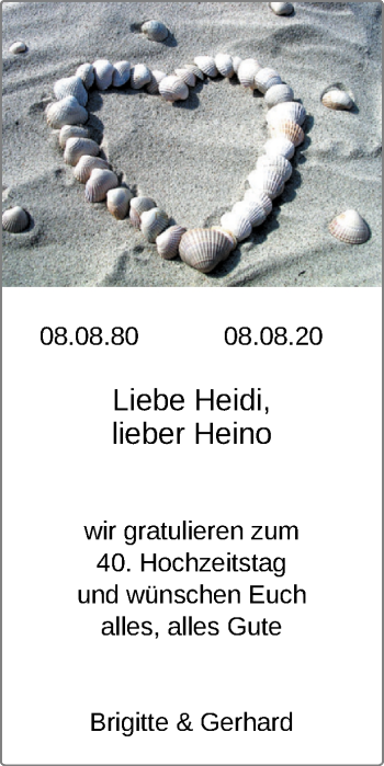 Hochzeitsanzeige von Heidi Gertje von NWZ