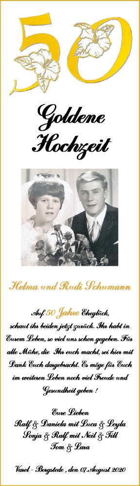 Hochzeitsanzeige von Helma Schumann von NWZ
