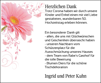 Hochzeitsanzeige von Ingrid Kuhn von NWZ