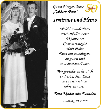 Hochzeitsanzeige von Irmtraut Wefer von NWZ