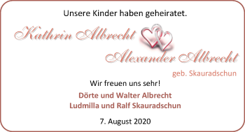 Hochzeitsanzeige von Kathrin Albrecht von NWZ