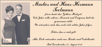 Hochzeitsanzeige von Marlies Teelmann von NWZ