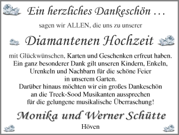 Hochzeitsanzeige von Monika Schütte von NWZ