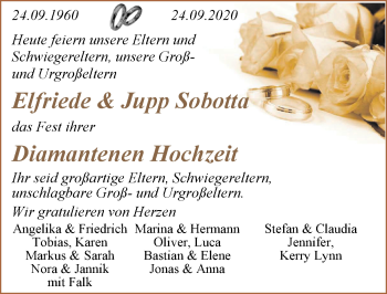 Hochzeitsanzeige von Elfriede Sobotta von NWZ