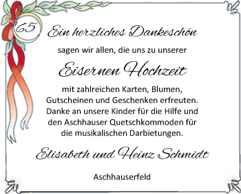 Hochzeitsanzeige von Elisabeth Schmidt von NWZ
