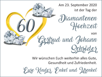 Hochzeitsanzeige von Gertrud Schröder von NWZ