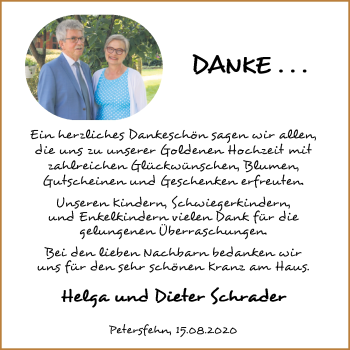 Hochzeitsanzeige von Helga Schrader von NWZ