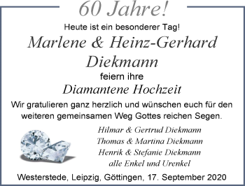 Hochzeitsanzeige von Marlene Diekmann von NWZ