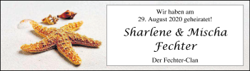 Hochzeitsanzeige von Sharlene Fechter von NWZ