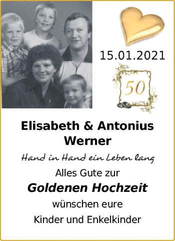 Hochzeitsanzeige von Elisabeth Werner von NWZ